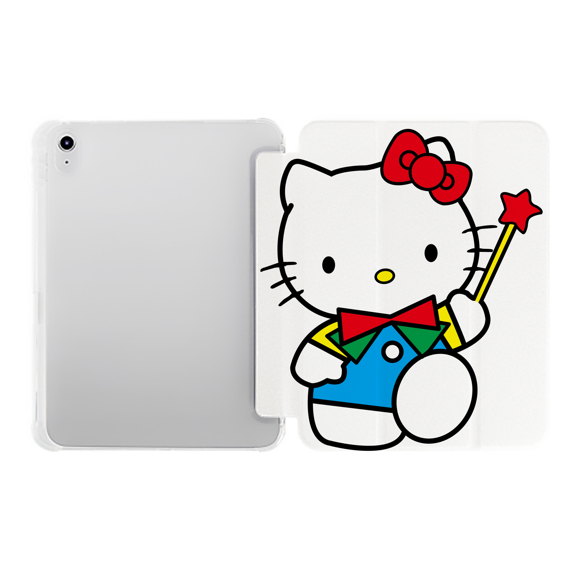（画像用） Hello Kitty ハローキティ IPad ケース ペン収納付き 三つ折りスタンド PUレザー×シリコン 対応機種9.5/10.5/10.9インチ